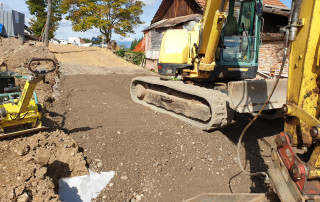 Pasivna hiša R - Tamponiranje za izvedbo nadstreška