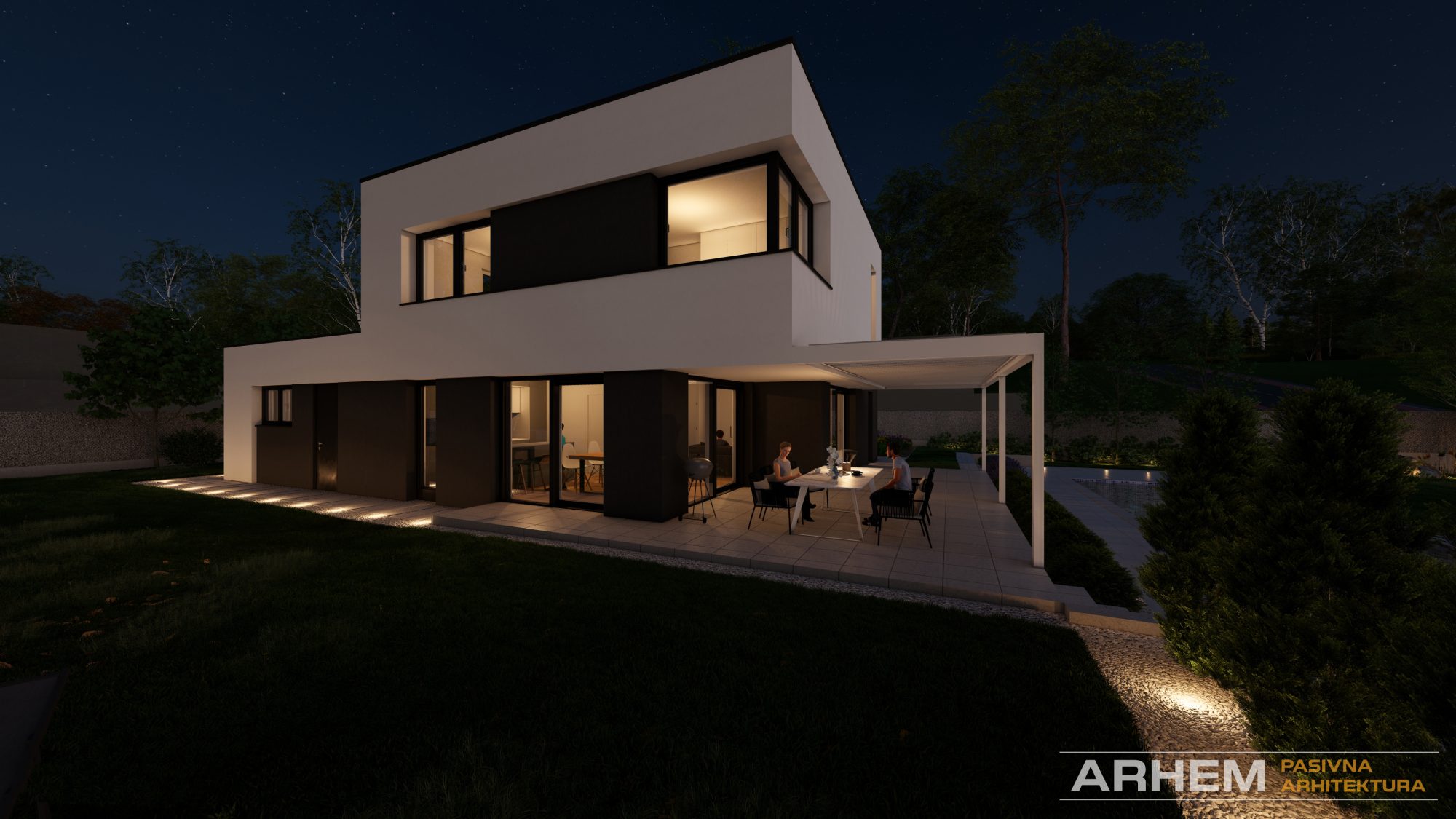 Pasivna hiša D z bazenom – Ljubljana – Arhem.si in PasivnaGradnja.si – nocni_28 – Photo