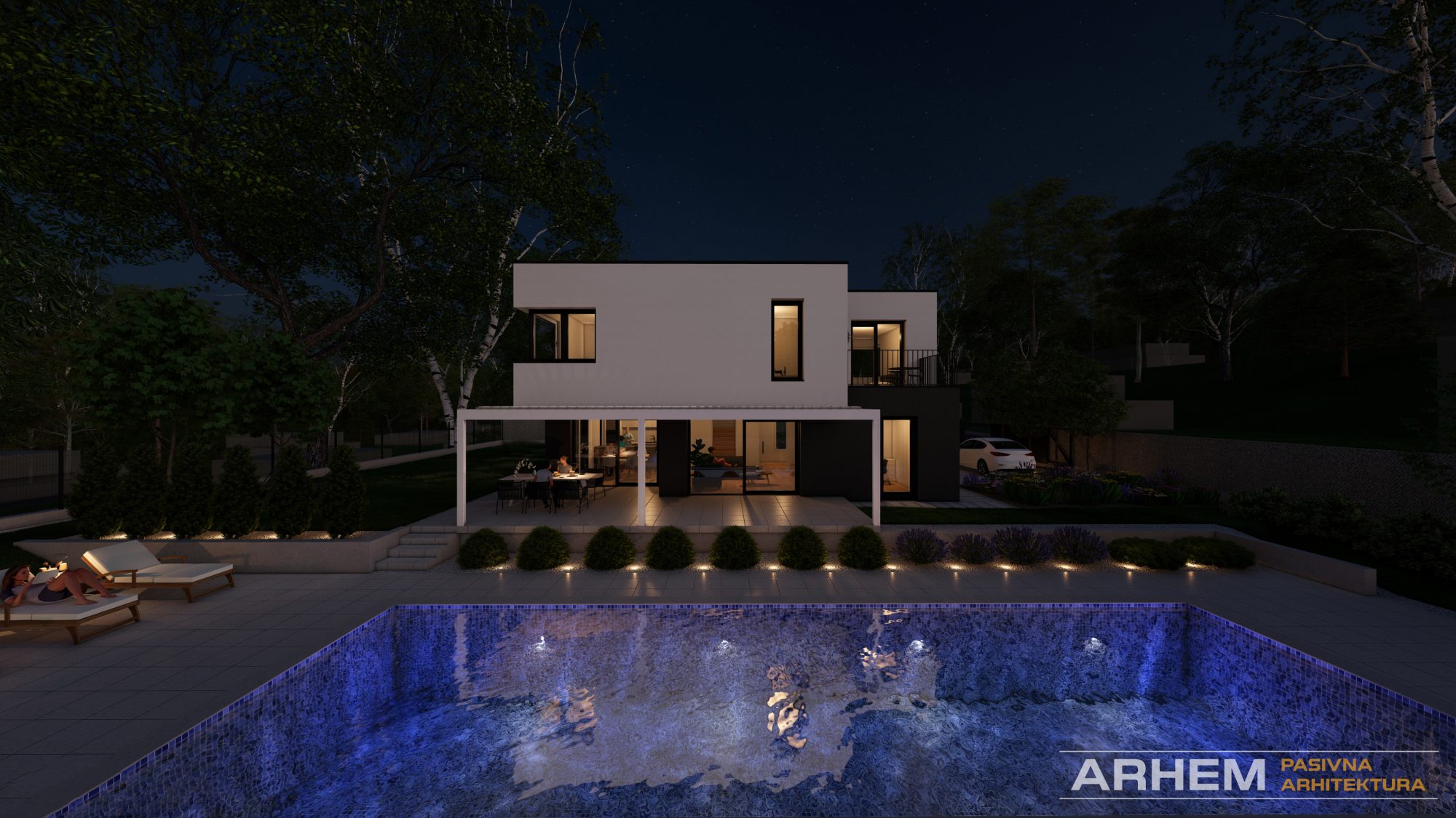 Pasivna hiša D z bazenom – Ljubljana – Arhem.si in PasivnaGradnja.si – nocni_29 – Photo