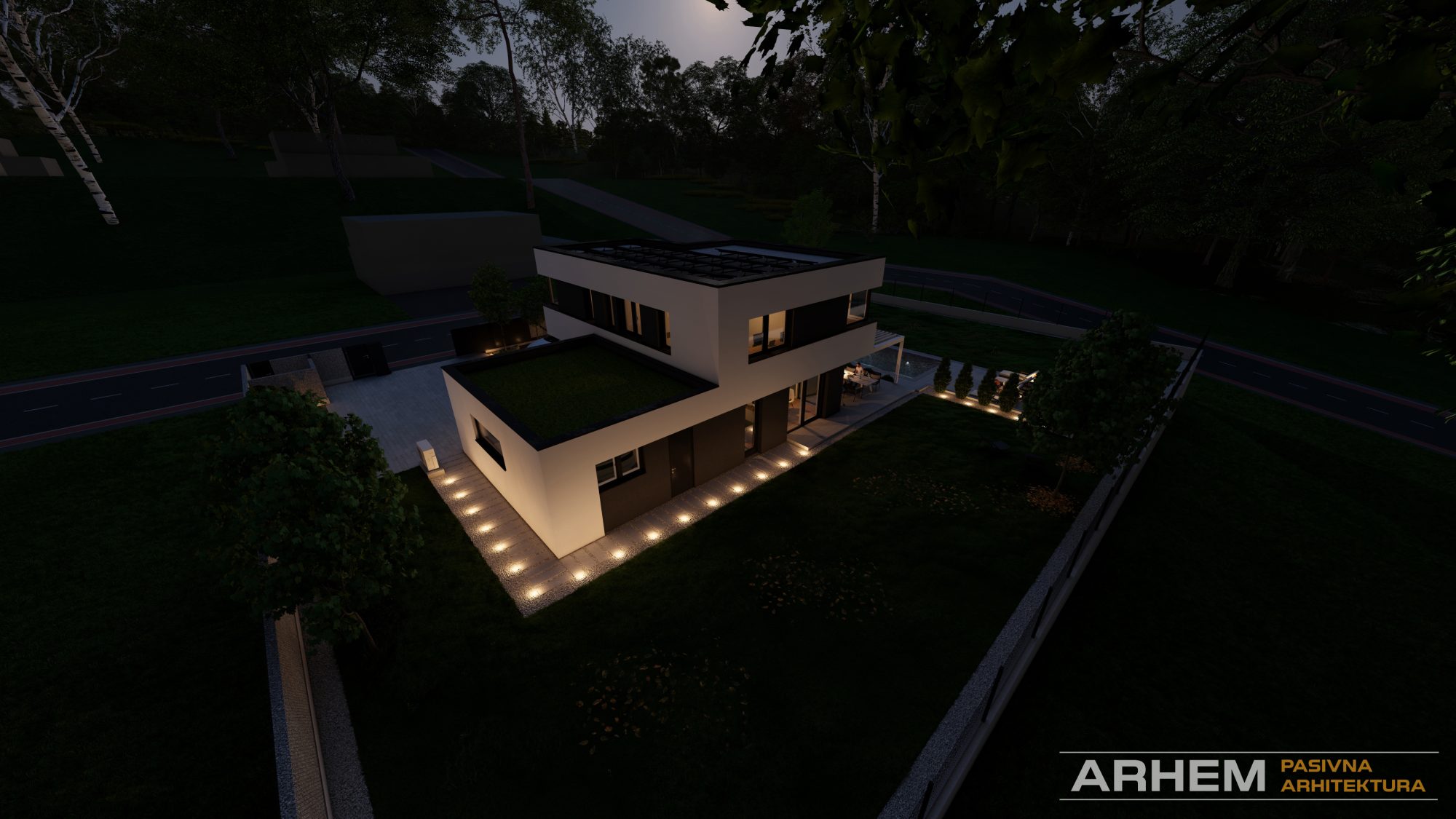 Pasivna hiša D z bazenom – Ljubljana – Arhem.si in PasivnaGradnja.si – nocni_34 – Photo