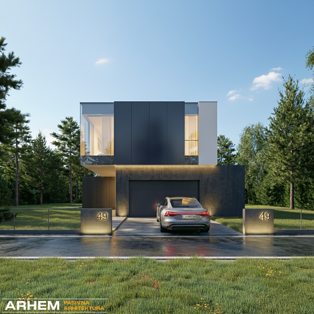 Pasivna hiša A – Ljubljana – Arhem.si in PasivnaGradnja.si – kvadrat – 1 – dnevni – logo