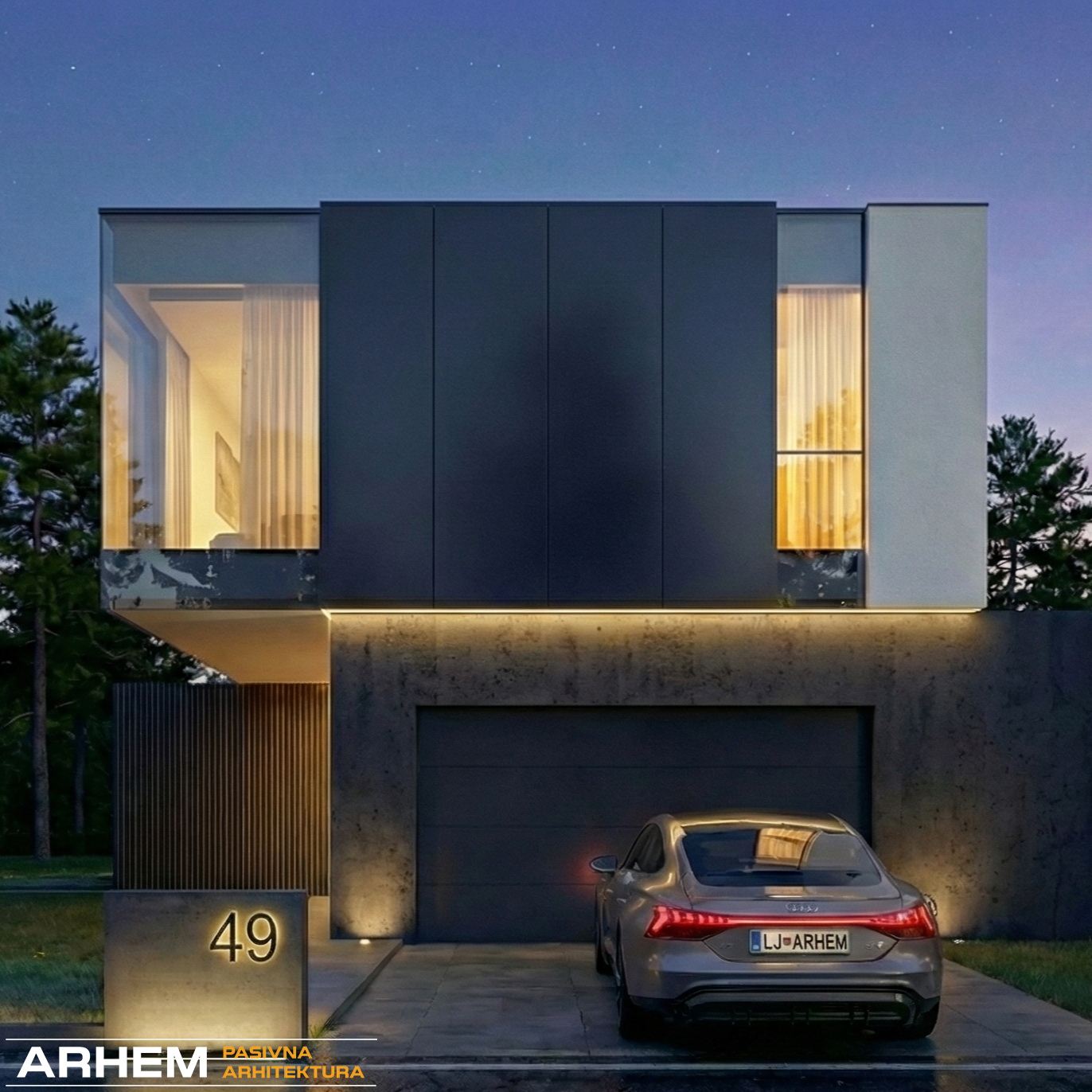 Pasivna hiša A – Ljubljana – Arhem.si in PasivnaGradnja.si – kvadrat – 1 logo