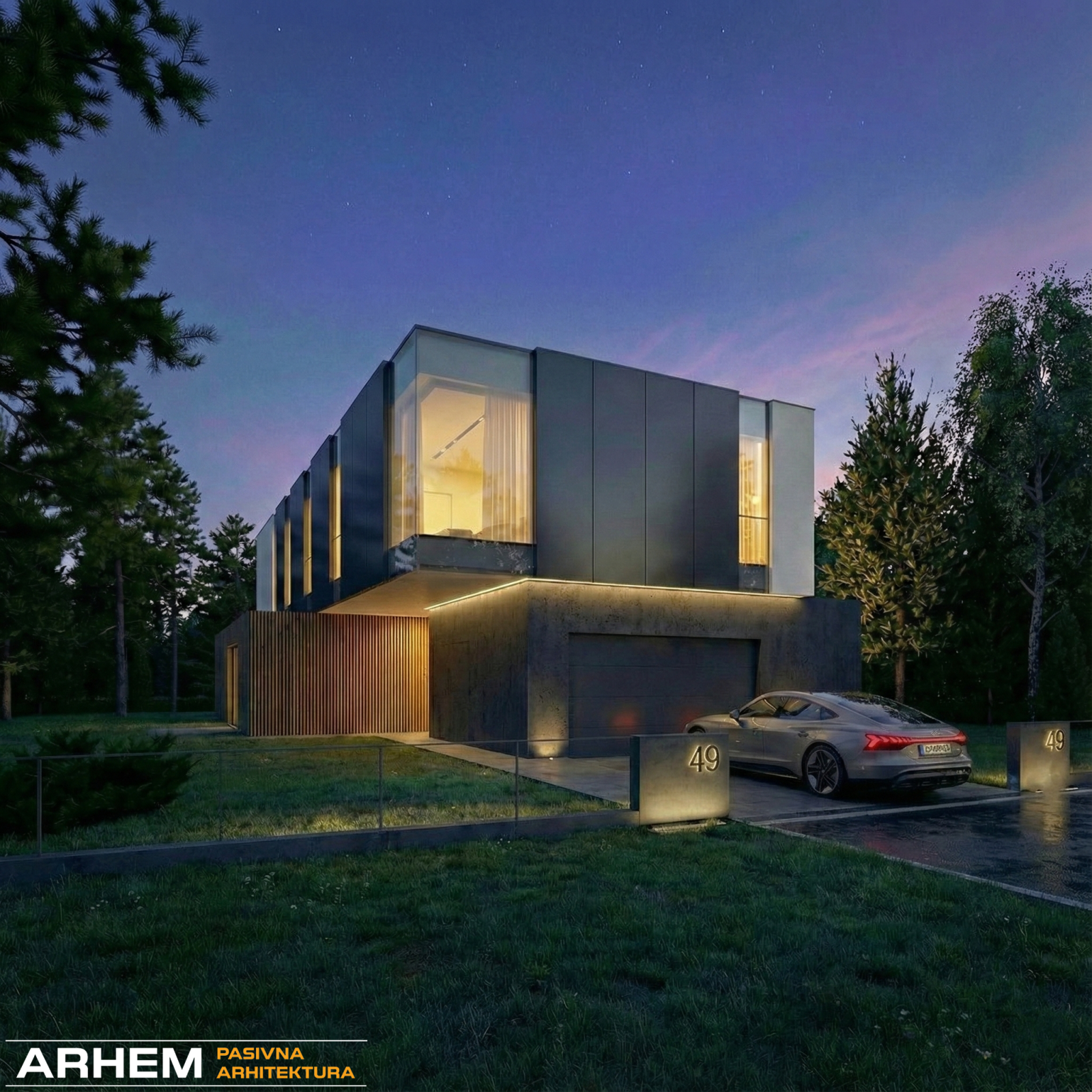 Pasivna hiša A – Ljubljana – Arhem.si in PasivnaGradnja.si – kvadrat – 2a – vecerna – logo