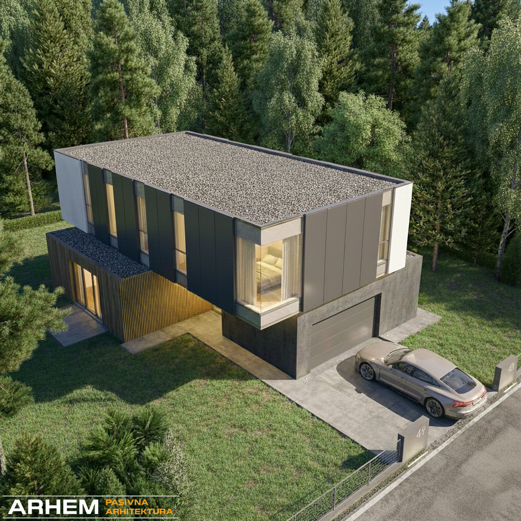 Pasivna hiša A – Ljubljana – Arhem.si in PasivnaGradnja.si – kvadrat – 3 – dnevni – logo